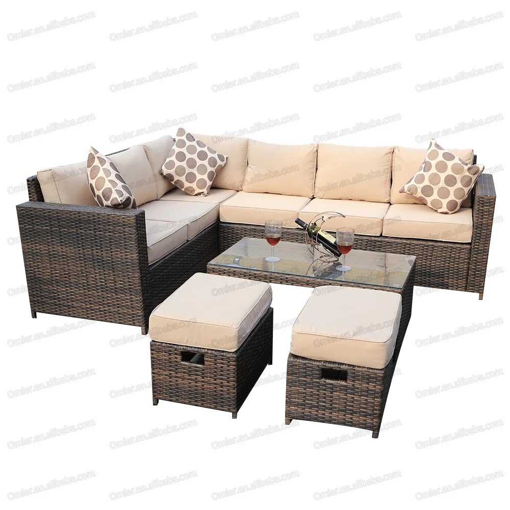 
Modern Balcony 5PCS Garden Outdoor Garden Poly Rattan Sectionals Patio Bistro Sets Sofa Setting Furniture 