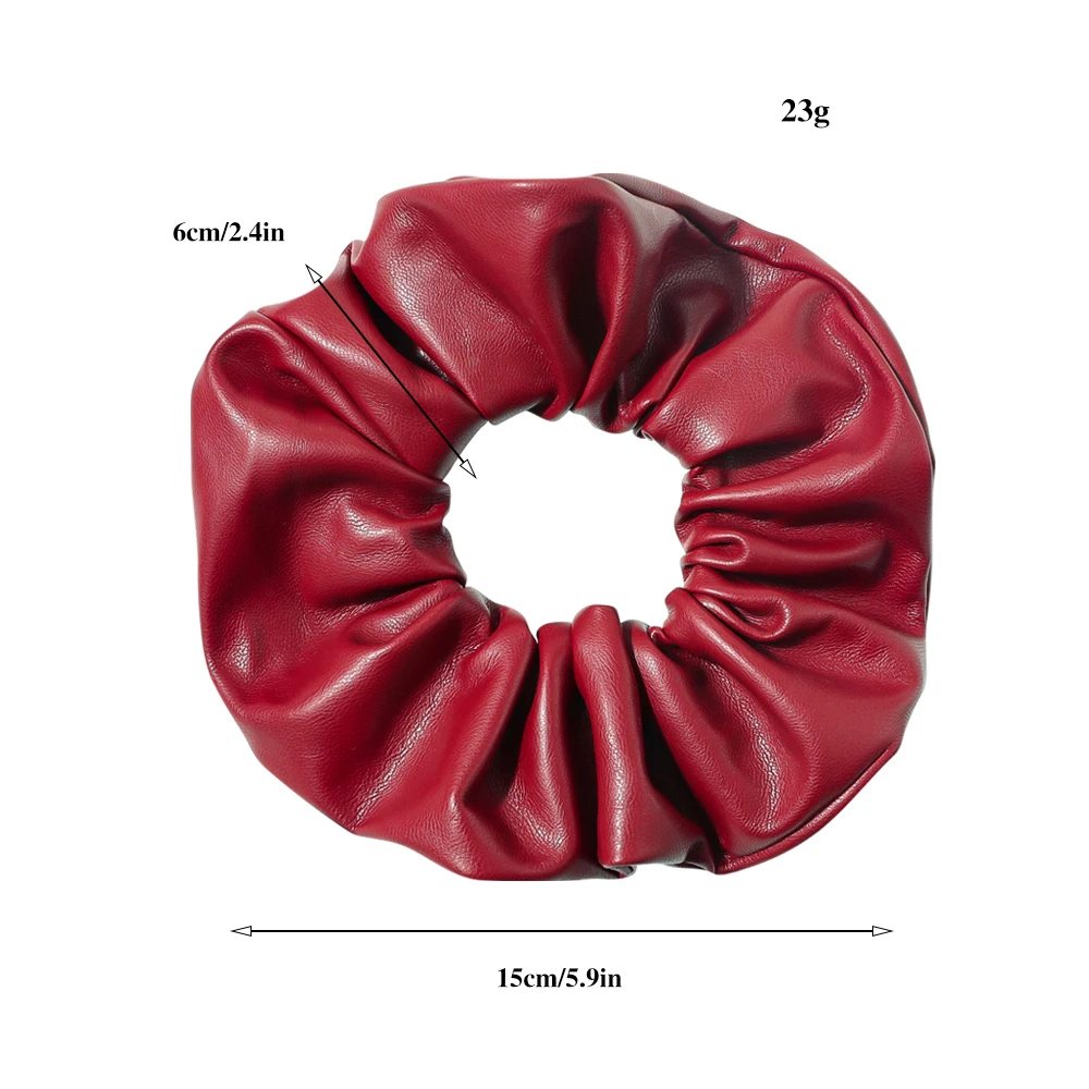 2023 15cm Leather Hair Tie Extra Large Scrunchie Xl Over Sized Scrunchies PU Hair Accessories