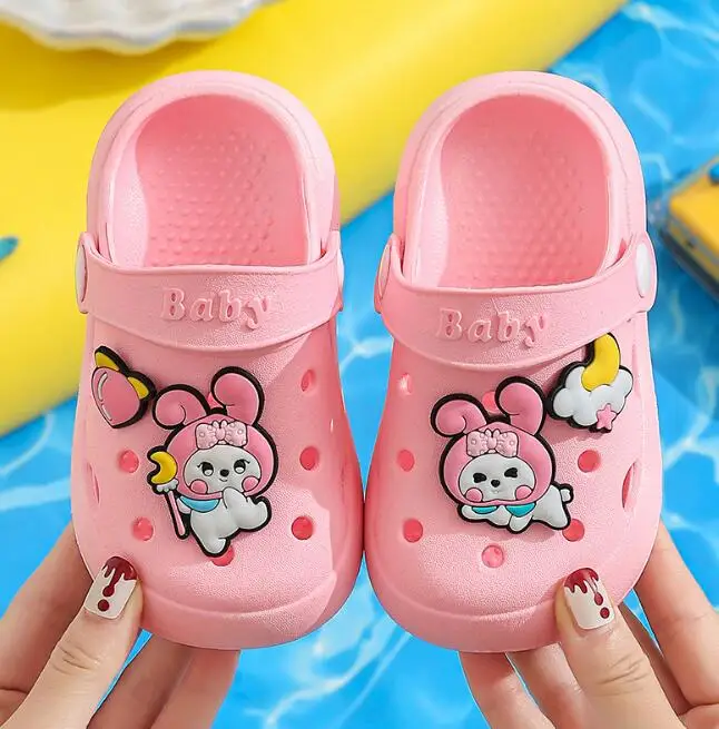New design soft safe children sandal clogs anti-skid cute kids beach sandals Baby Cartoon Dinosaur duck whale clogs