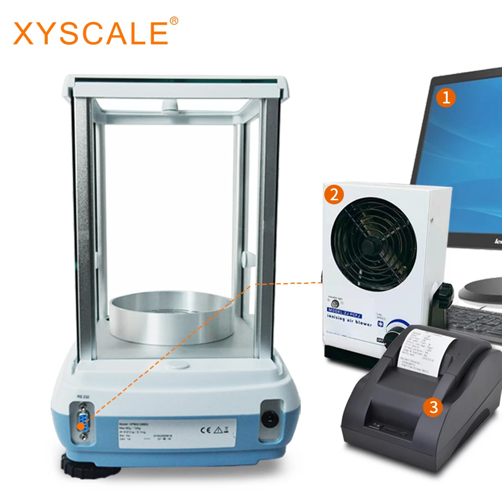 102g 220g 0.01mg 0.1mg Semi-micro Analytical Balance internal calibration glass windproof