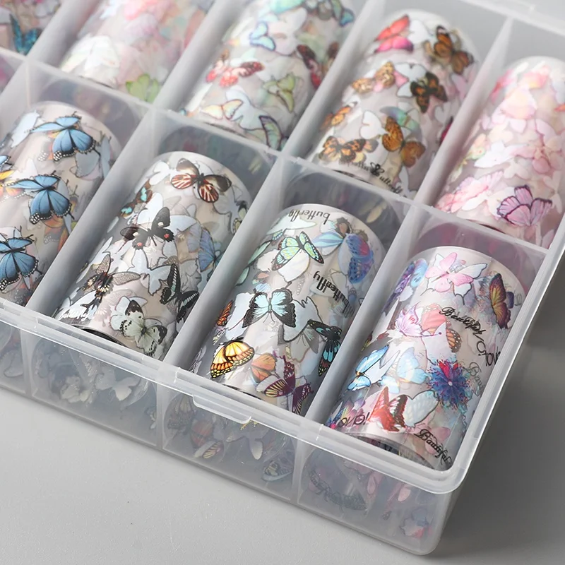 
Nail Beauty Design Starry Sky Transfer Butterfly Flower Nail Art Foil Stickers Decals 