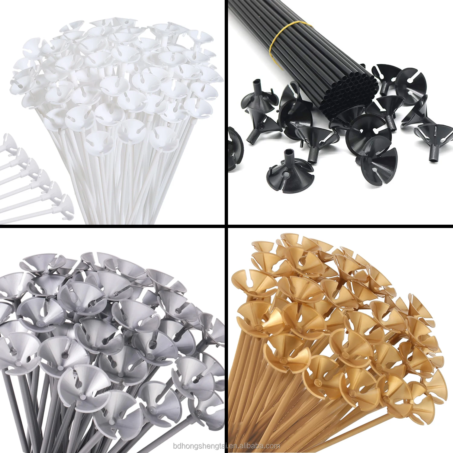 Wholesale Colorful Balloon Sticks Plastic towing Rods bracket Supplies 27/32/40/42 cm Lengthened Balloons rod Holder Sticks set