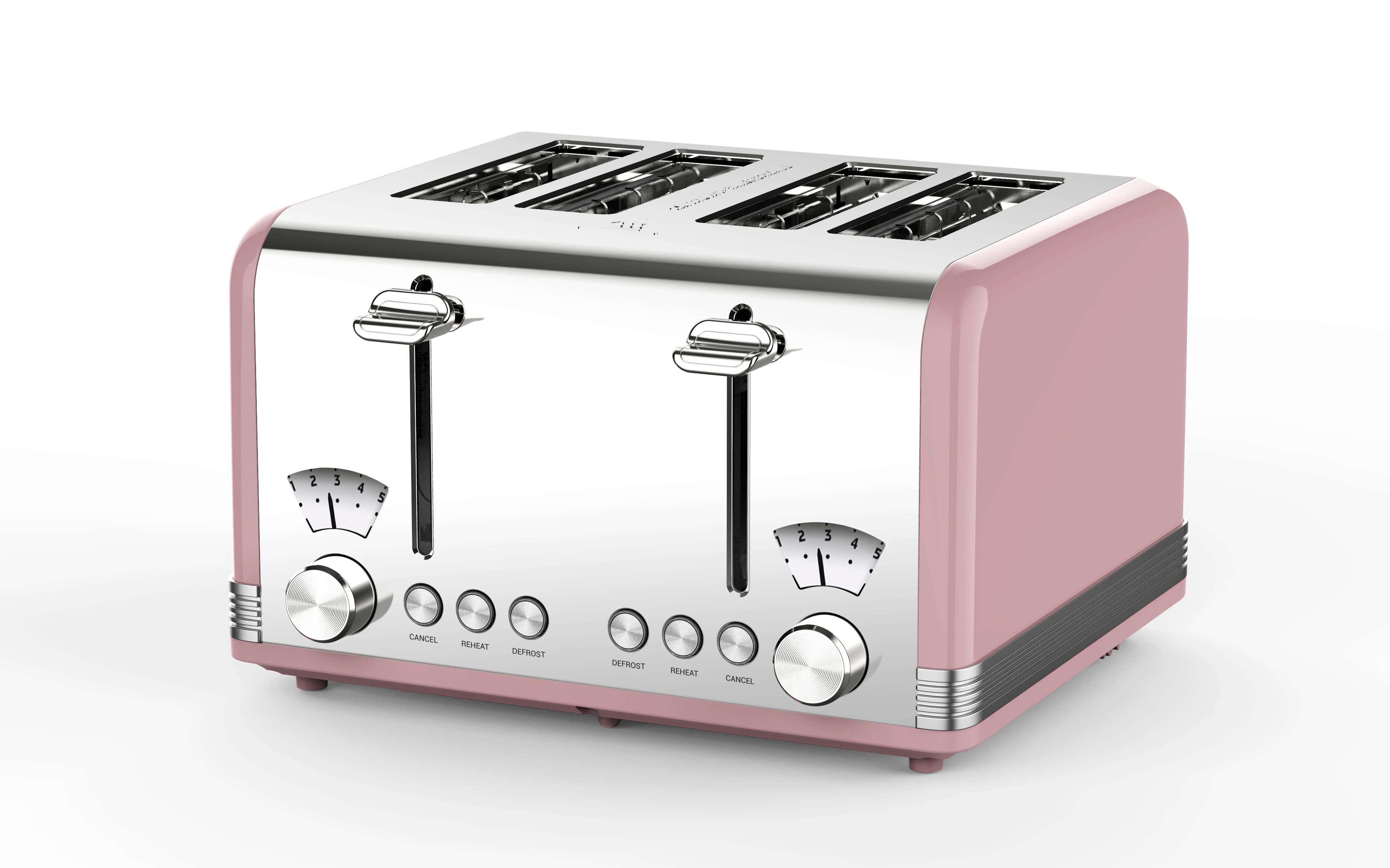 Custom Household appliance 4 slice Stainless Steel bread maker Electric POP UP Toaster with Grill