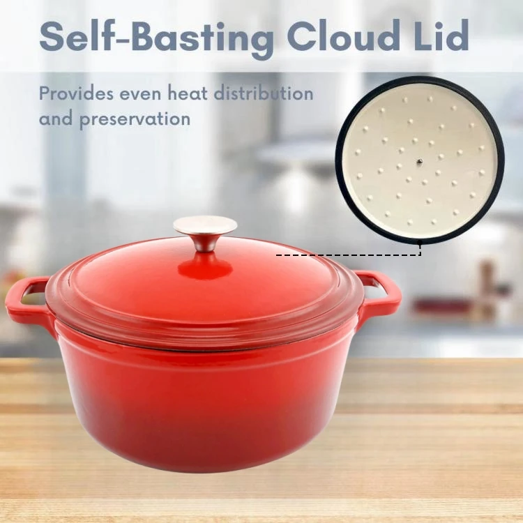 Kitchen Items Enameled Cooking Pot Casserole Cast Iron Non Stick Dutch Oven Casserole With Cover Lid