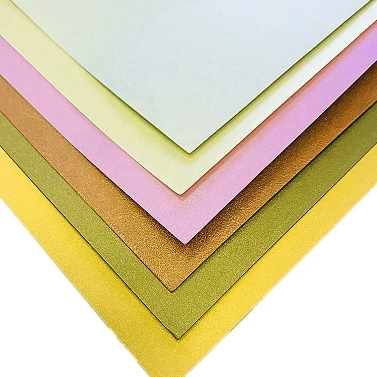 A4  Big Sheet For Wholesale Color Custom Bright shimmer Surface 120Gsm High-End pearl Cardstock Pearlescent Paper
