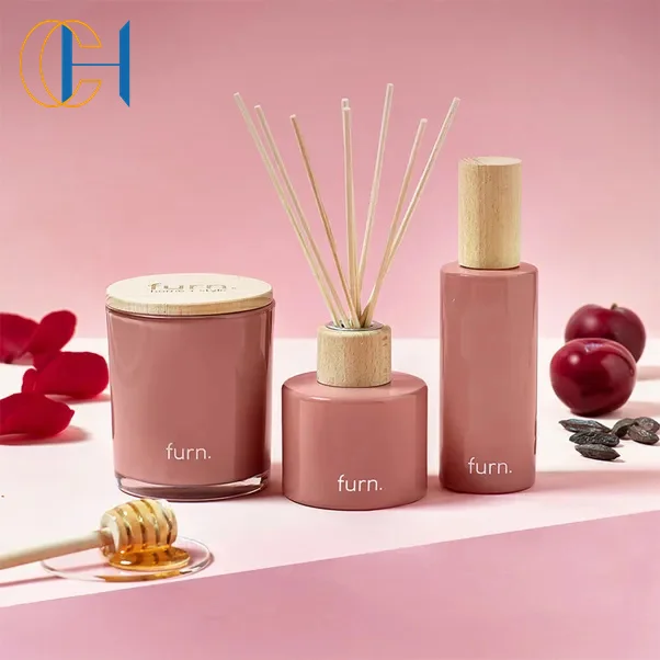 C&H 400ml Luxury Room Ceramic Reed Diffuser Bottle Ceramic Flower Fireless Matt White Perfume Aromatherapy Bottle