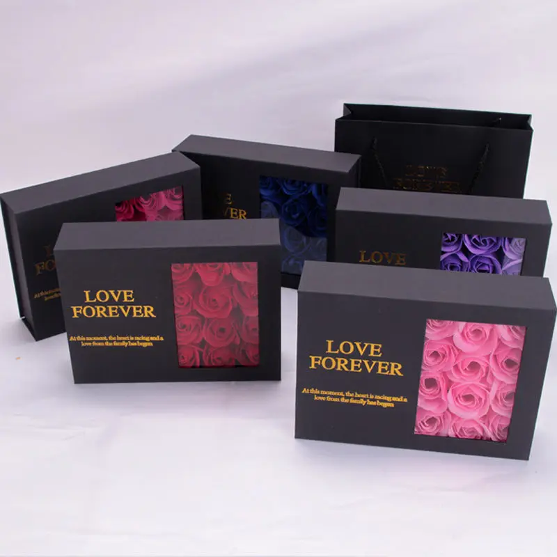 Custom Design Luxury Lipstick Carton Perfume Bottle Packaging Bag Rose Flower Gift Box Packaging Boxes