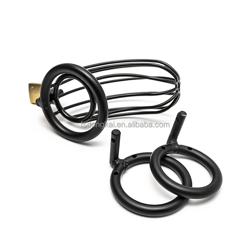 DongKai HOT Selling 3 size types male metal Cage Adult sex toy Male Love Sex Ring Chastity Cage Lock for men BDSM Game play