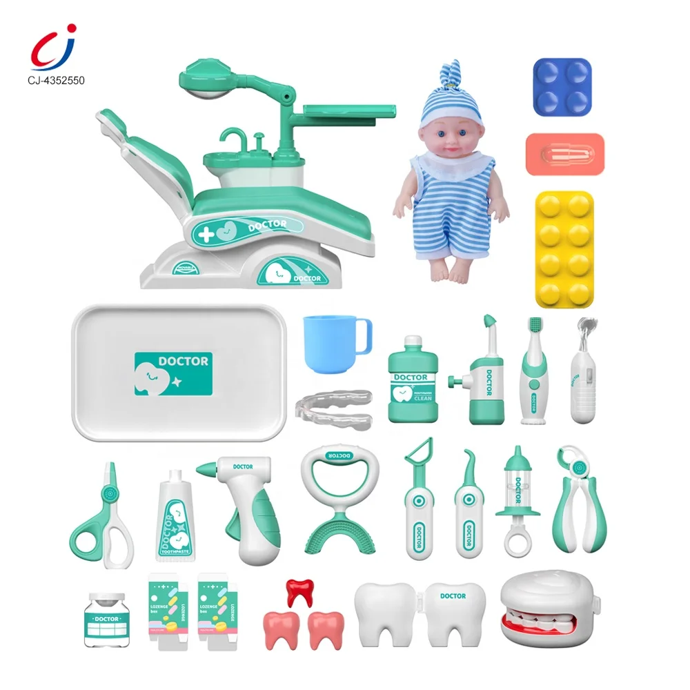 Chengji child dentist toy pretend play plastic simulation medical equipment baby doll dentist doctor toys