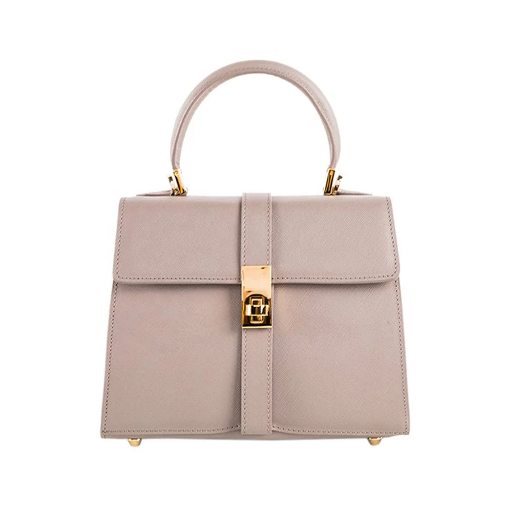 Custom Logo Classic Luxury Small Pu Leather Womens Handbags Fashion Twist Lock Saffiano Elegant Top Handle Ladies Hand Bags