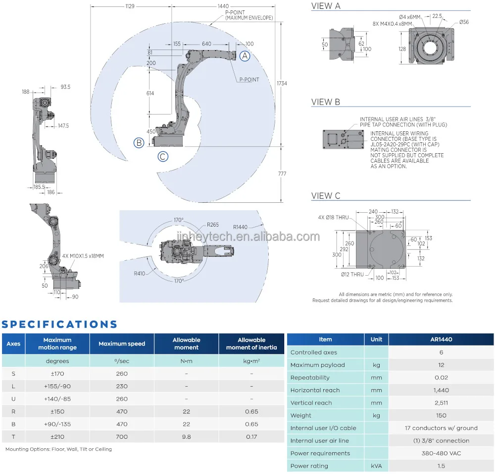 Фабричная промышленная 6 оси YASKAWA AR1440 шестиосевая автоматическая сварочная Роботизированная рукоятка для резьбы по пенопласту с поворотным сварочным позиционером