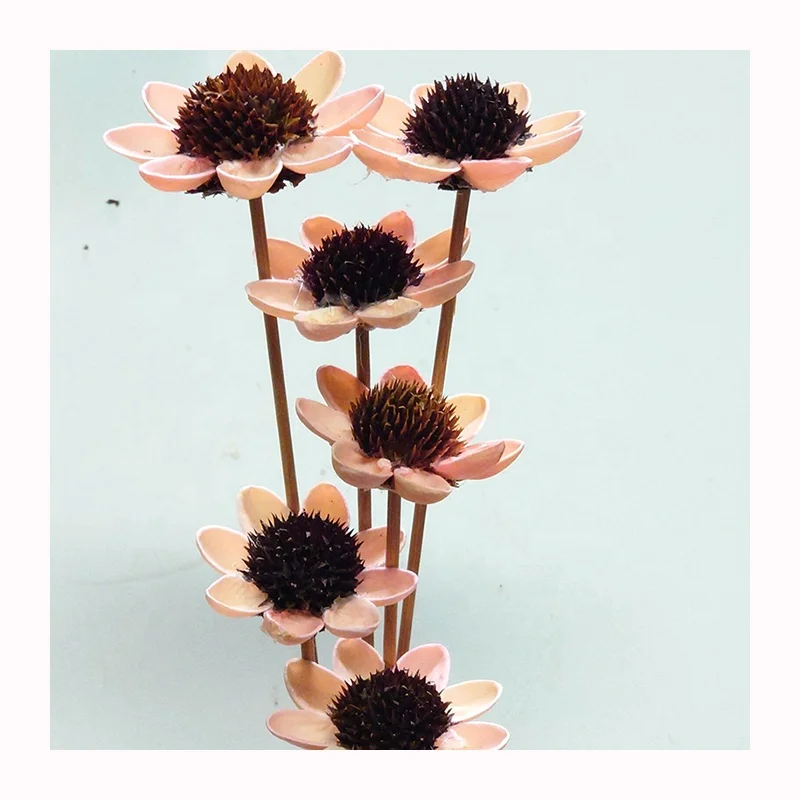 
Handmade Wooden Flower Yunnan Wholesale Home Decorative Dried Small Sunflower 