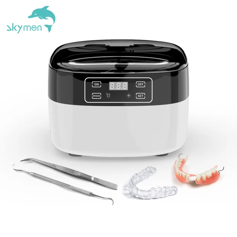 Skymen 750ml Dental False Teeth Cleaning Machine Sonic Clear Mini Aligner Retainer Mouth Guard Ultrasonic cleaner for sell