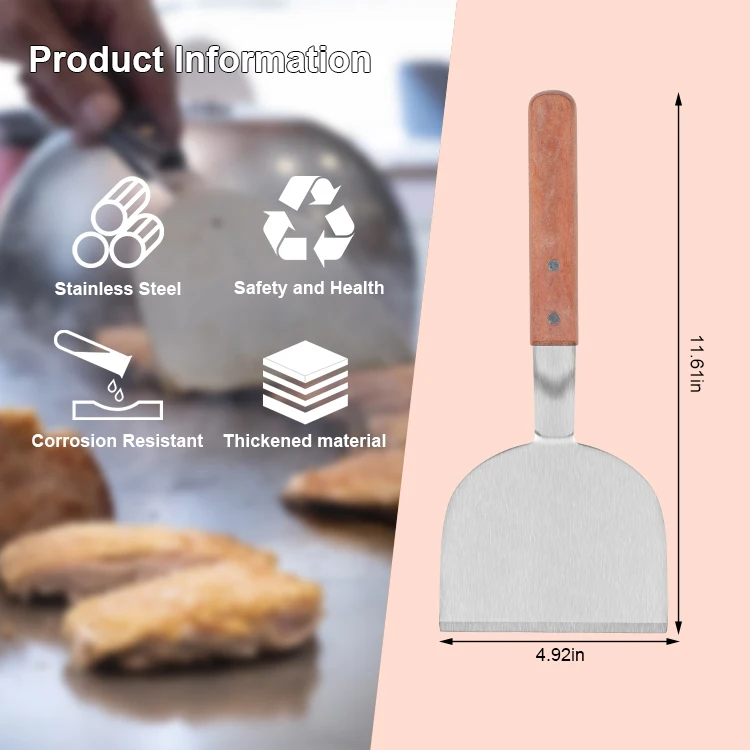 Professional Metal Pancake Patty Hamburger Burger Grill Spatula Turner Hamburger Turner