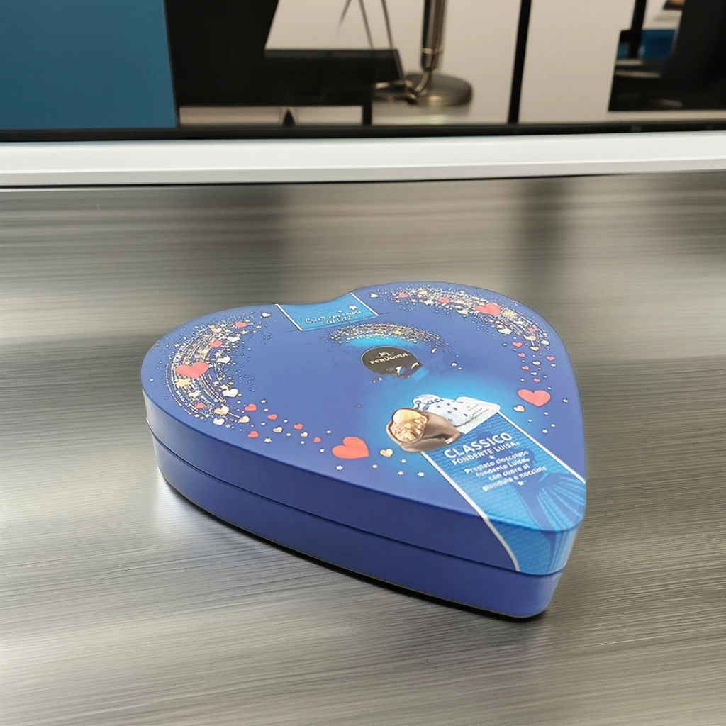 Custom tinplate chocolate box Love  embossed gift box