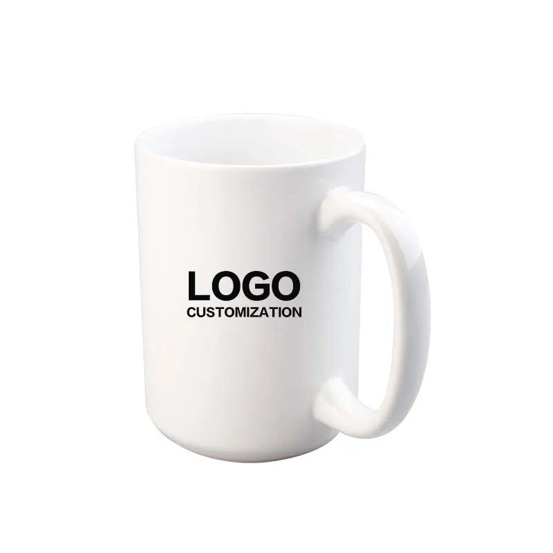 Personalized Custom Logo Porcelain Plain 15 Oz Plain Big White Ceramic Cup Tea Coffee Mugs For Sublimation Printing
