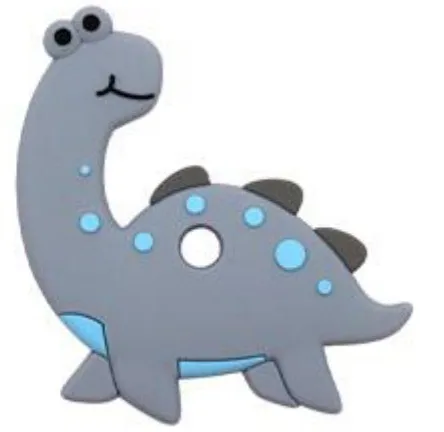amazon top seller 2019 baby silicone teether dinosaur shape custom bpa free LFGB reports
