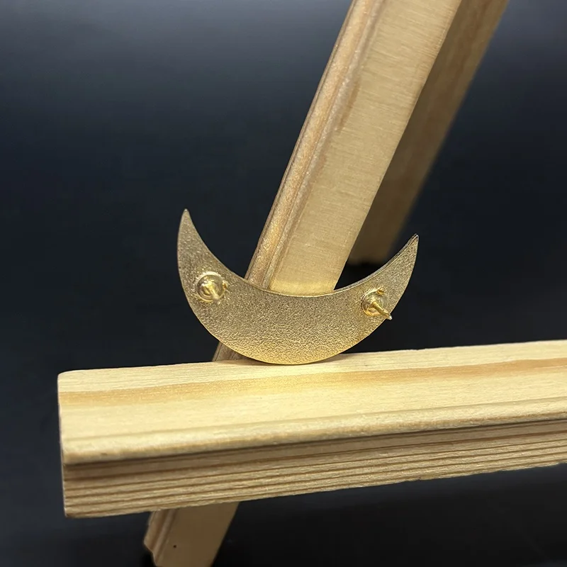 Custom Purple Glitter Gold Plated High Quality Hot Sale Moon Lapel Pin No Minimum Order Factory Price Metal Badge pin