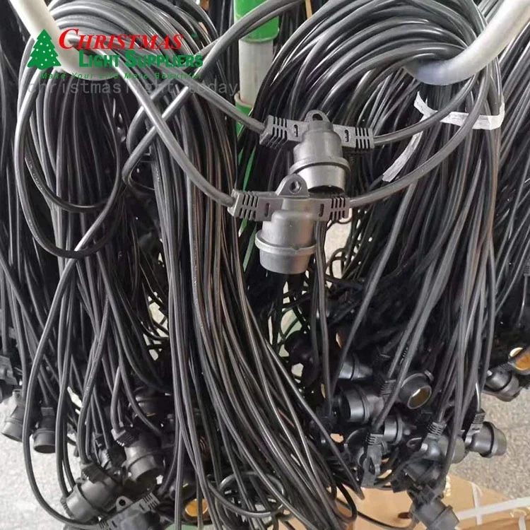 Commercial Grade LED Outdoor S14 String Lights 48FT 15 LED Lights Weatherproof  e27 drop festoon light