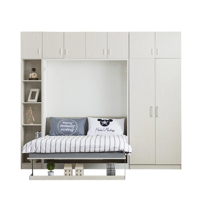China manufacturer nice price saving space wall mounted hidden foldable wood murphy wall beds