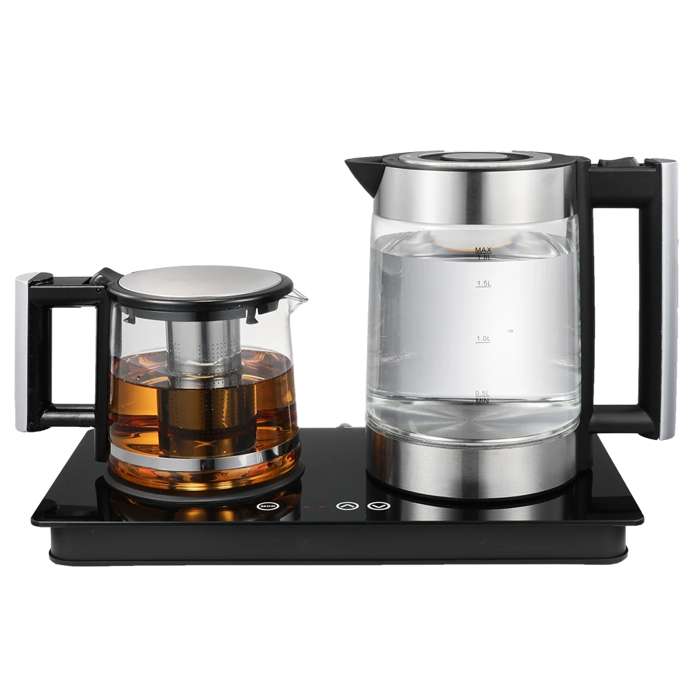 Turkish Tea Maker Customized Double Electric Kettle Glass Teapot Set  Electric Tea Kettle Glass Teapot Combination