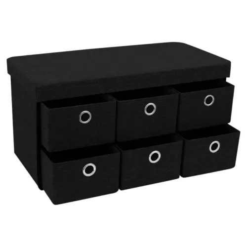 Складной ящик для хранения тканевый пуфик с 6 ящиками