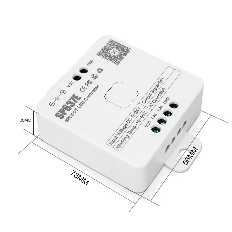 New model DC5V 24V SPI signal CCT light strip with remote control SPI dual channel addressable led controller
