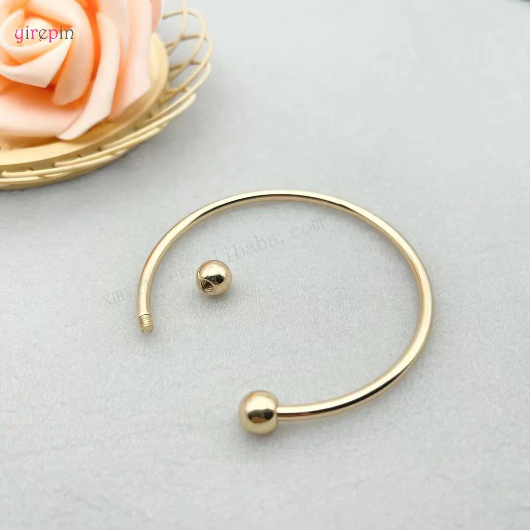 New models Rotate ball Wholesale New Stainless Steel Bracelet DIY Jewelry Fit Charm Beads Open Cuff Bracelet For Women