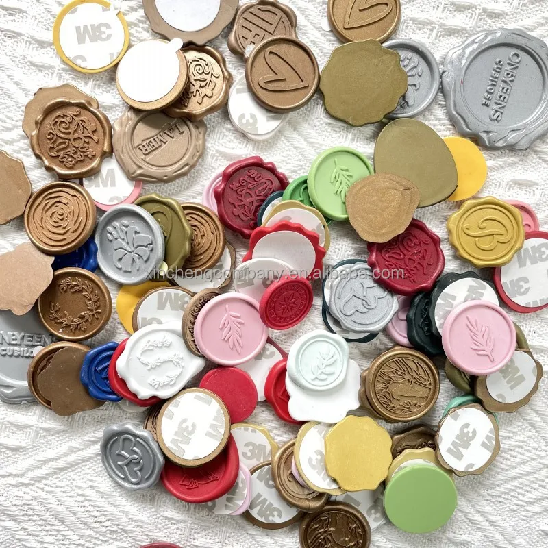 Custom Logo Premade Wedding Envelope Stamp Seal Wax Sticker Self Adhesive Wax Seal Sticker For Packing