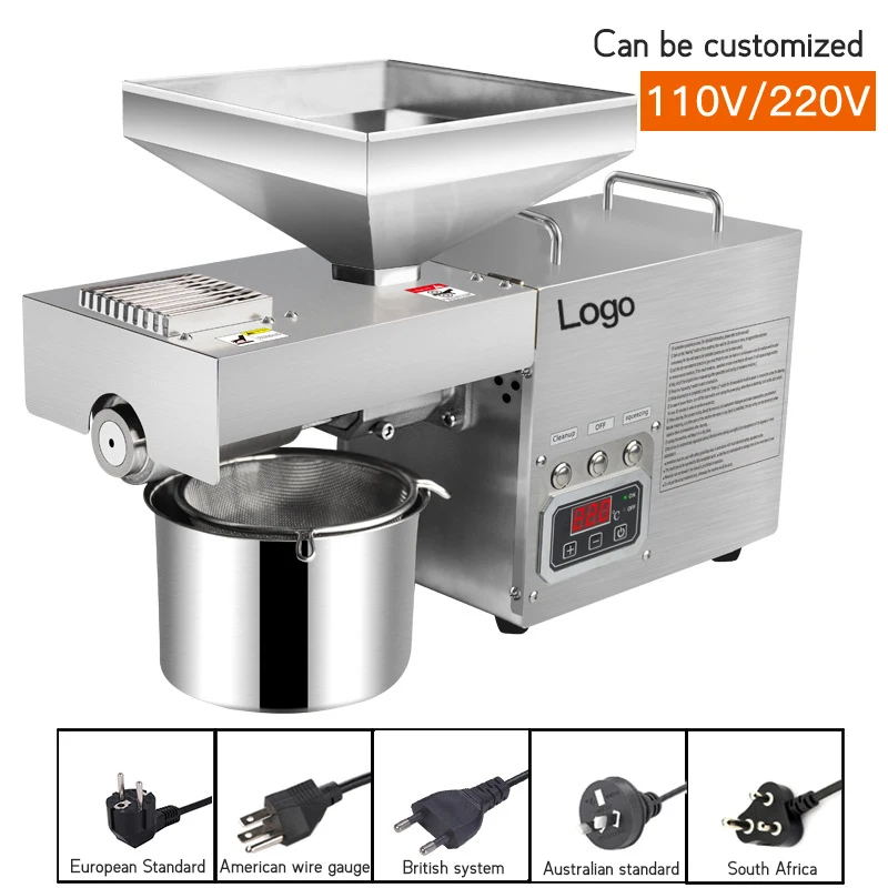 Small Home Use Oil Extractor Presser 10kg/h Olive Oil Pressers for Peanut Nut Coconut Sunflower Screw Cold Oil Press Machine