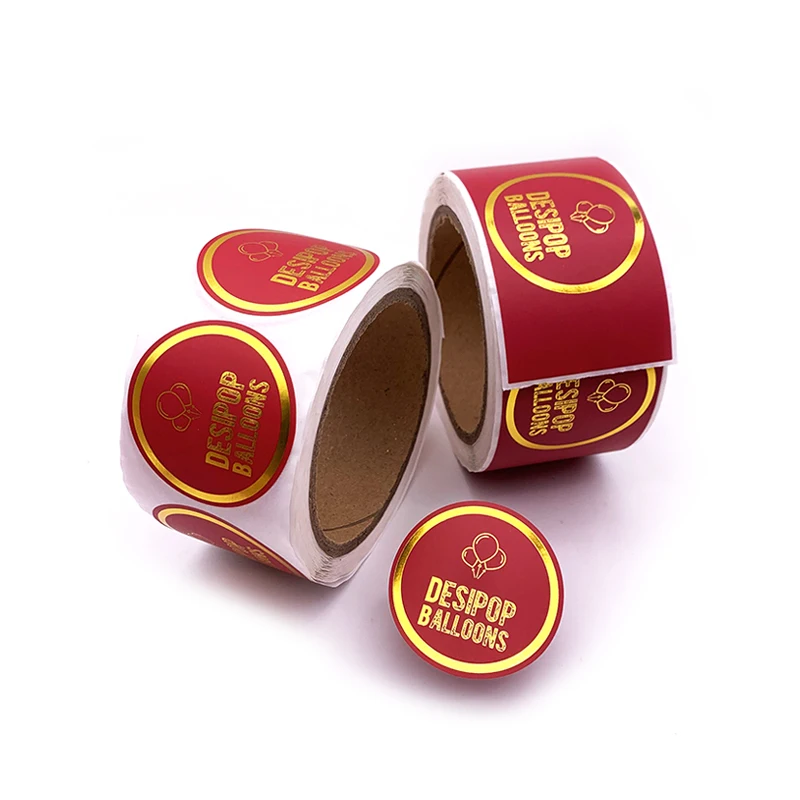 Custom Logo Self-Adhesive Gold Foil Labels Waterproof PVC & Vinyl Sticker Roll for Jewelry & Crafts for Cosmetic Packaging