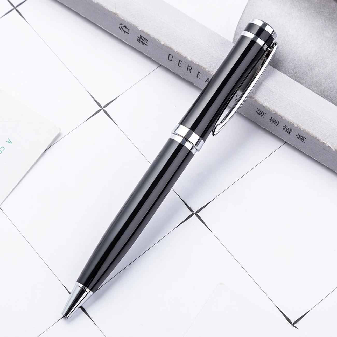 new Style Stainless Steel Luxury Ball Point pen Import business rotary metal ball pen custom enterprise signing pen