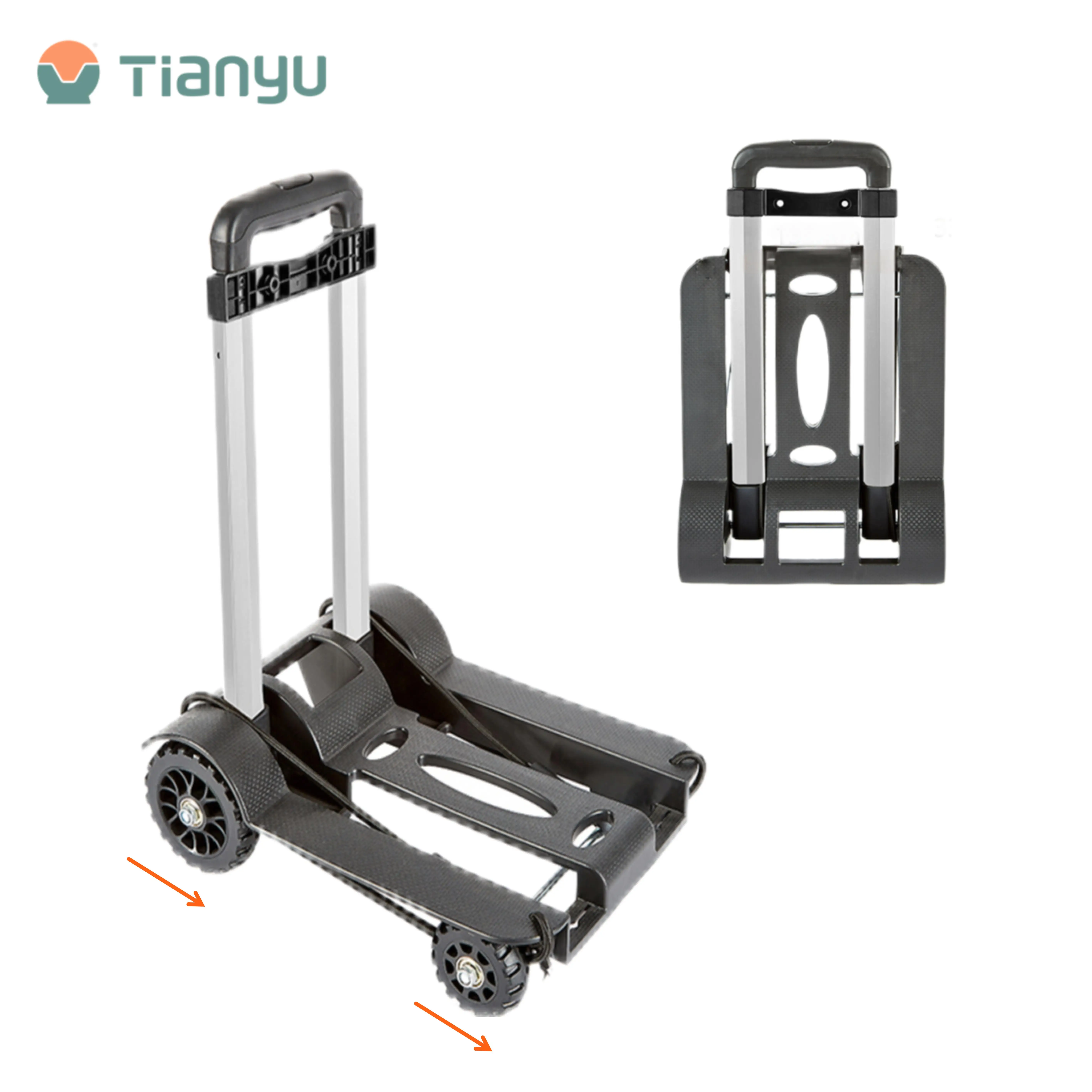 Oem Accept Manufacturer  Mini Foldable Luggage Trolleys Light weigh Collapsible Foldable Luggage Cart With Wheels