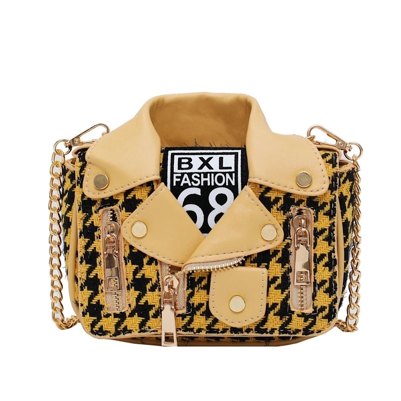 
2021 Trend Unique Bags Jacket Shaped Shoulder Jelly Crossbody Bag Handbags Moneybag Party Purse Red Pu Leather Chain Bag 