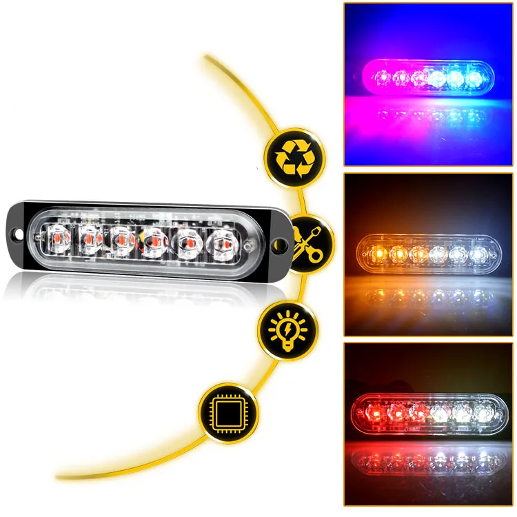 Emergency Warning Strobe Lights Deck Grille Led Strobe Flashing Lights Car Truck 12v 24v Boat Side Maker Light