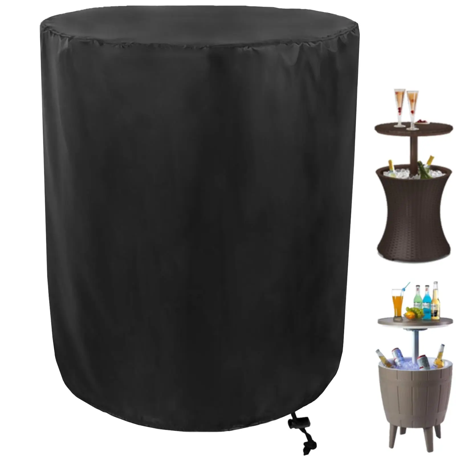 Waterproof Barrel Cool Bar Table Cover Outdoor Patio Round Beer Cooler Bar Table Cover For Keter Pacific Cool Bar Tables