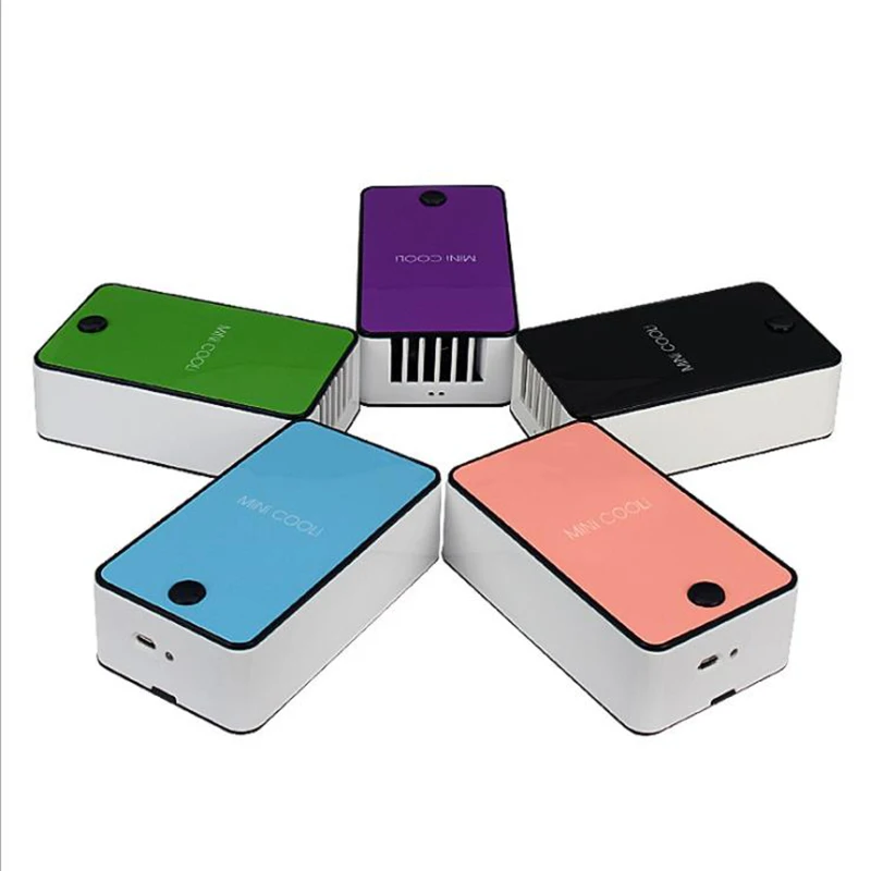 Low Noise Long Battery Life Leafless Portable Usb Mini Air Cooling Fan Water Vapor Refrigeration Air Conditioners