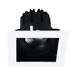 DC37V Traditional Ceiling Recessed LED Anti-Glare Downlight 7W White Black Dimmable Square Downlight