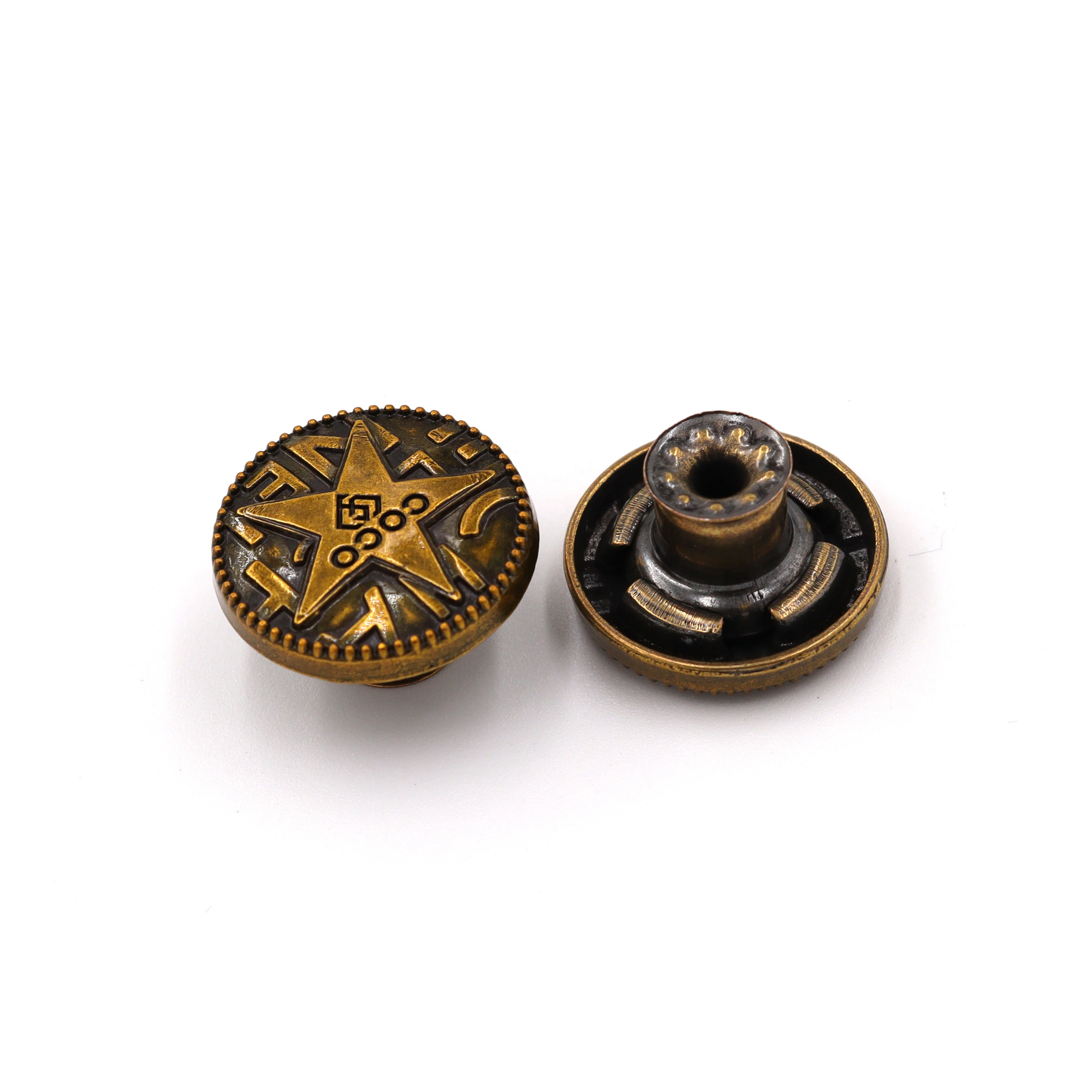 Manufacturers Wholesale Vintage Zinc Alloy Metal Denim Buttons Custom Brand Logo Jeans Button and Rivets