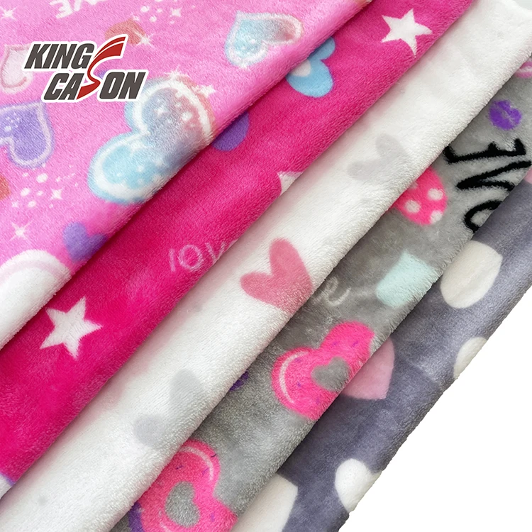 Производитель KINGCASON, оптовая продажа, полиэфирная двухсторонняя печать, горячее серебро, Антибликовая переработка, фланелевая флисовая ткань, образец для одежды