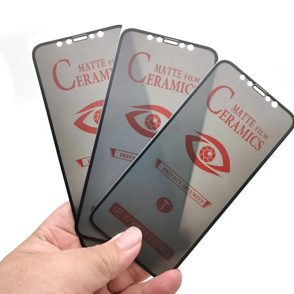 Privacy Matte Ceramic Film For iPhone 11 12 Pro Max Anti Spy Glare Peep Screen Protector Class For iPhone 7 8 Plus SE 2020