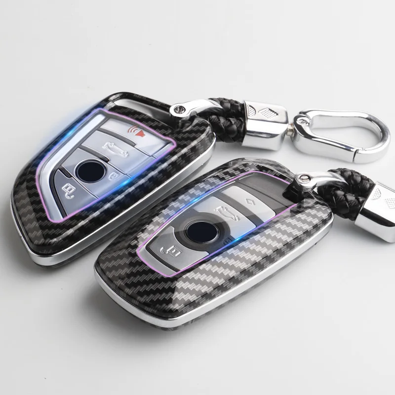 Carbon Fiber Pattern Smart Remote Car Key Shell Cover For Bmw F20 G20 f31 F34 F10 G30 F11 F25 I3 M3 M4 Series Key Decor Case