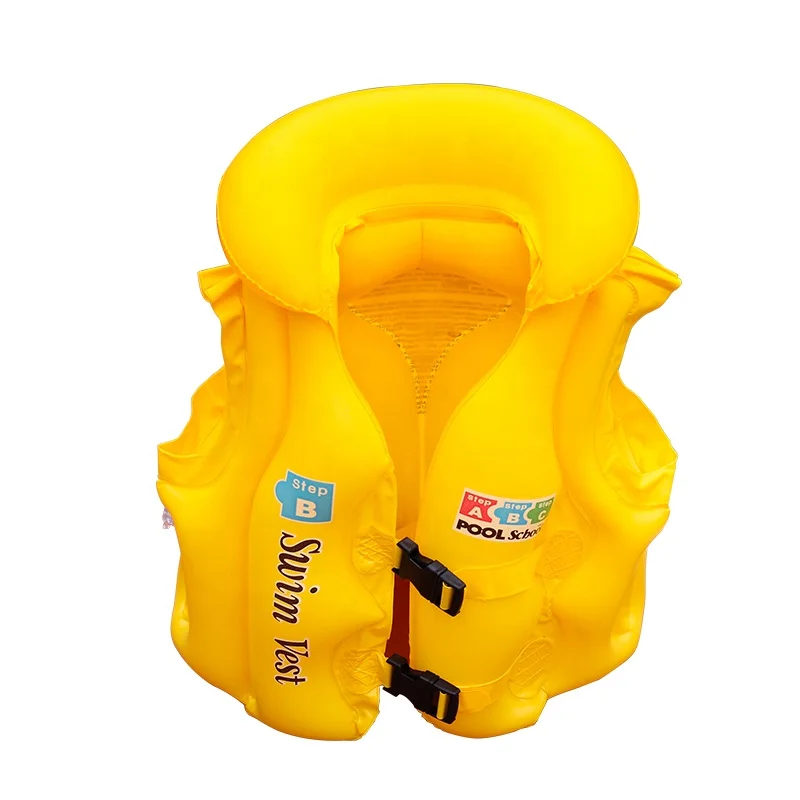 New Inflatable Swim Jacket Float Vest Swimsuit For Kids 44 Ib Children Head Protection Buoyancy Life Vest