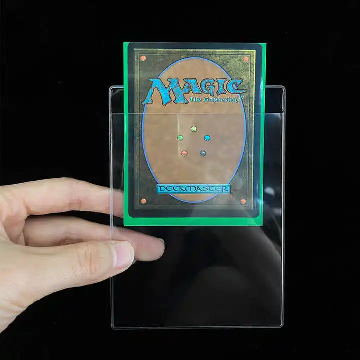 Customized Archivalpro Wholesale pack 50 Super Clear Plastic Pvc Standard Custom Logo Trading Card Semi Rigid Card Holders