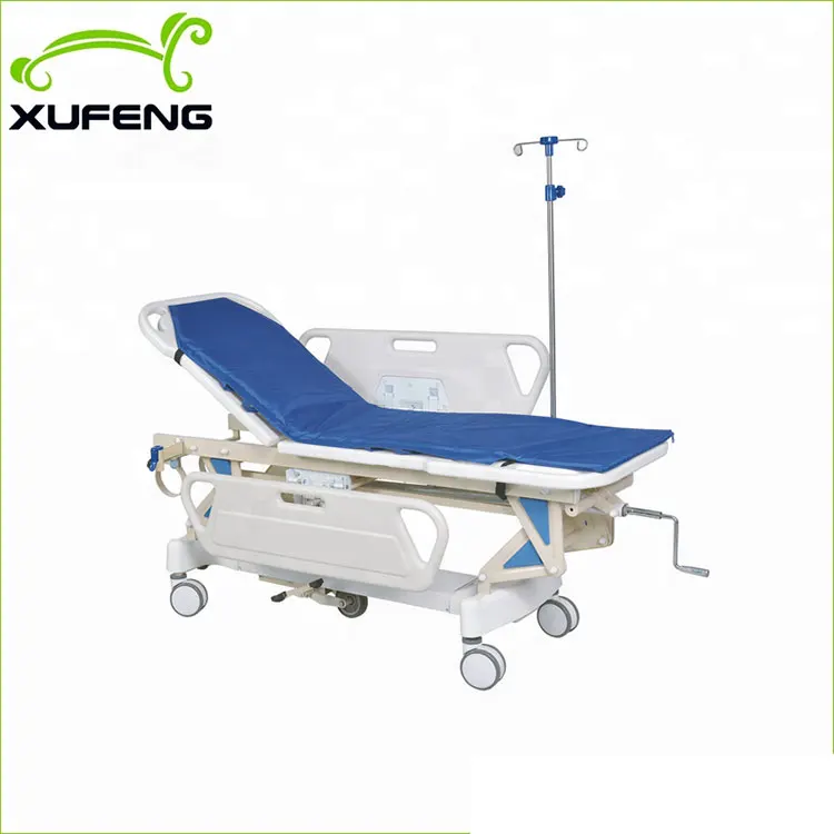 Good quality ABS single crank manual ambulance stretcher for emergency use