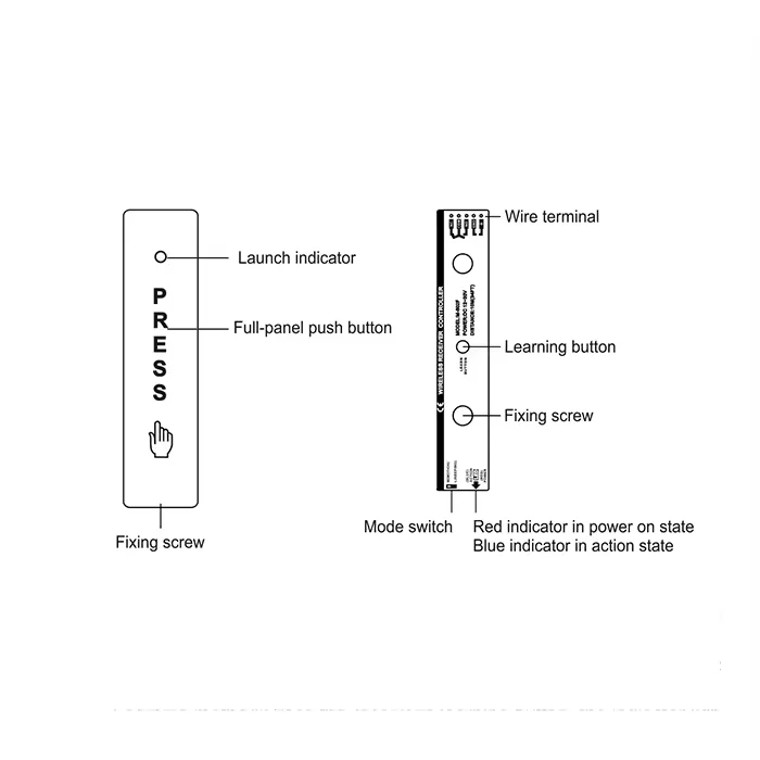 Caelus Wireless Mirror Hand Switch Electric Door Push Switch Sensor Door Remote Control 2.4GHz Frequency Push Button