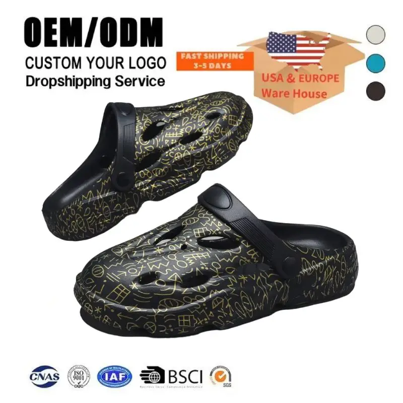 OEM & ODM 2024 hot sale Wholesale Custom Logo Design EVA Sandals Non Slip Walking Classic Garden Flip Flops Clogs
