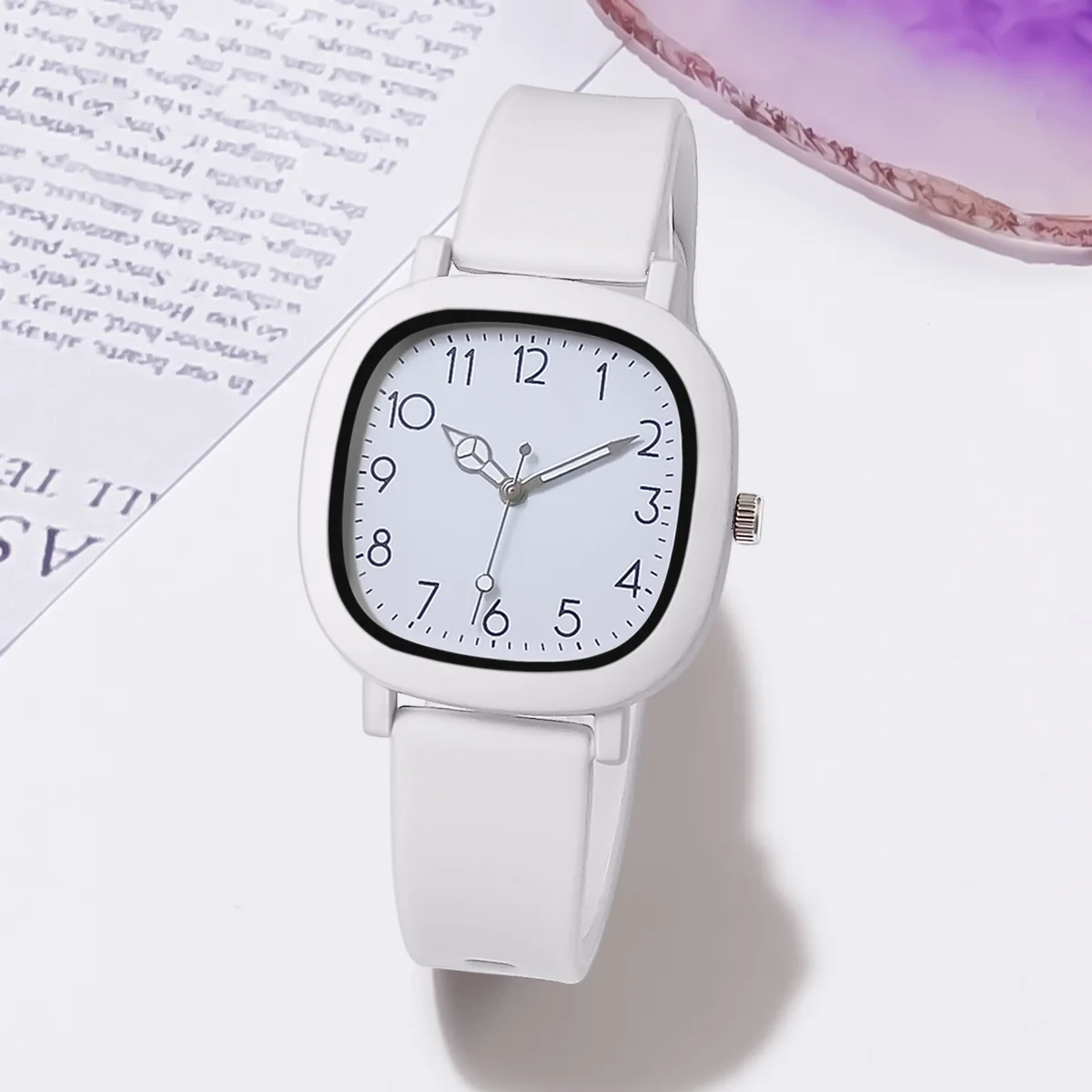 New Jelly Color Square Shell Luminous Hands Digital Scale Student Sports Silicone Strap Quartz Wrist Watch For Women Men Gifts