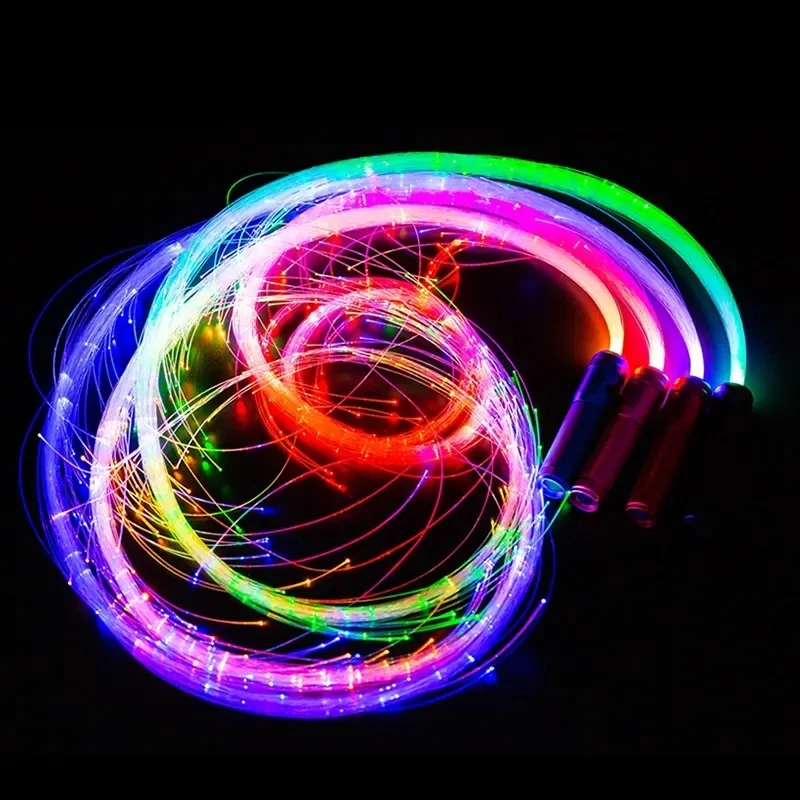 RGB Dancing Fiber Optic Whip For Parties  LED Fiber Optic Whip Bar Nightclub Atmosphere Dance Whip