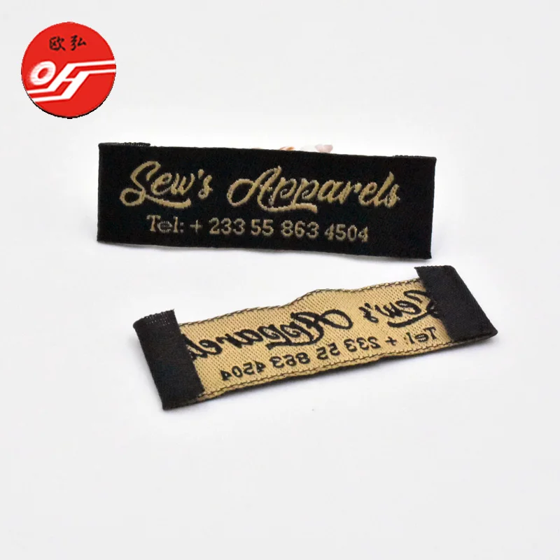 Direct factory woven label for clothing polyester woven label customize woven labels